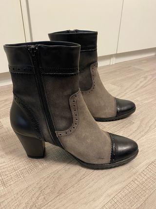 Botines piel y ante tricolor