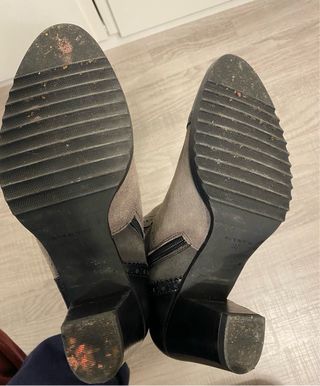 Botines piel y ante tricolor