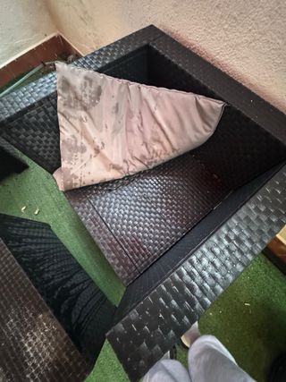 Conjunto Muebles Terraza Ratán Negro y Rojo