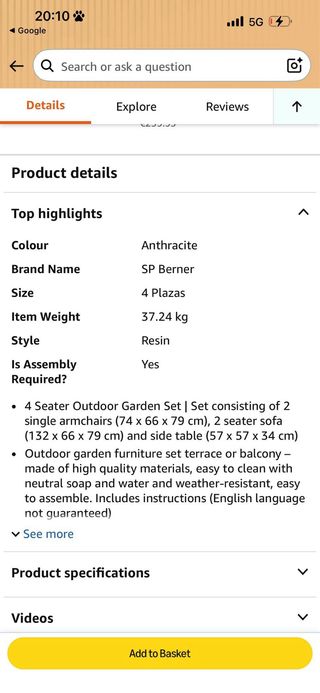 Conjunto Muebles Terraza Ratán Negro y Rojo