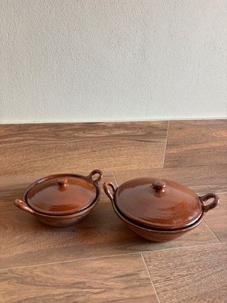 Set 2 Cazuelas Barro Marrón