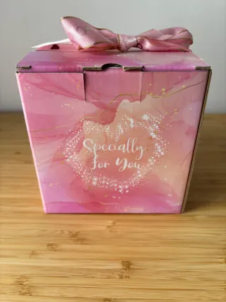 Taza Cristal Letra L Flores Rosas Doradas