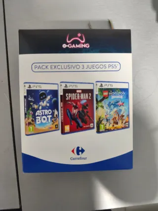 Pack 3 Juegos PS5: Astro Bot, Spider-Man 2, Horizo
