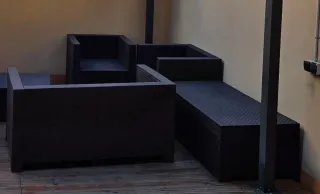 Conjunto Muebles Jardín Ratán Negro