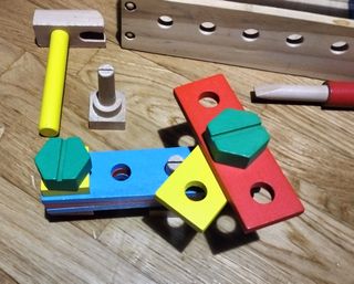 Caja herramientas madera niños