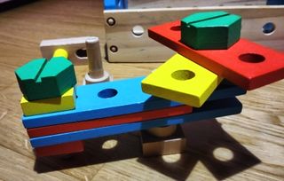 Caja herramientas madera niños