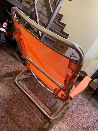 Silla de Playa Naranja y Plateada