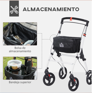 HOMCOM Andador para Personas Mayores Plegable