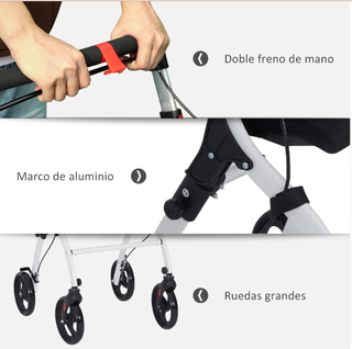 HOMCOM Andador para Personas Mayores Plegable