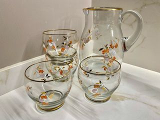 Antiguo Juego jarra y 4 vasos. Vintage - Años 60.