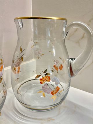 Antiguo Juego jarra y 4 vasos. Vintage - Años 60.