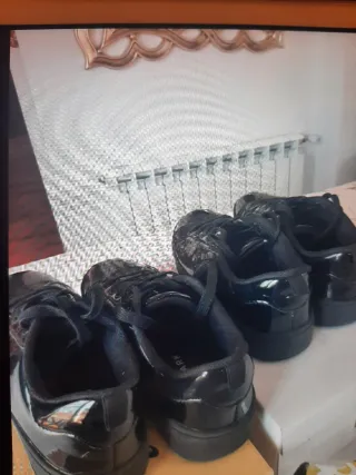 Zapatos deportivos niña negros charol