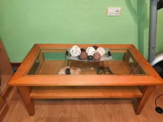 Mesa de centro madera y cristal