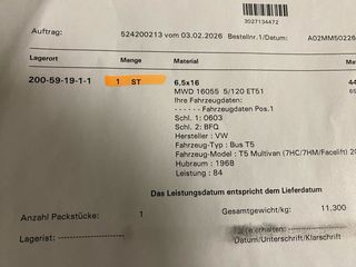 Llanta 16 nueva Wv T5