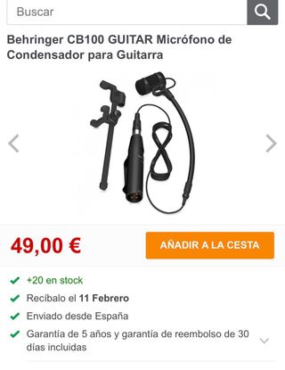 Micrófono Behringer CB100 Guitarra