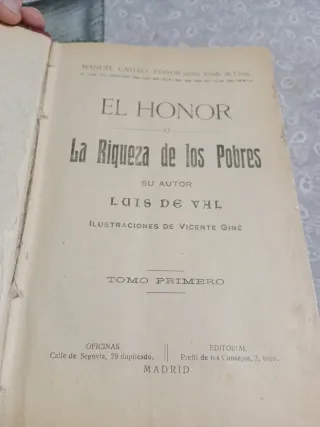 Libro antiguo colección de EL HONOR