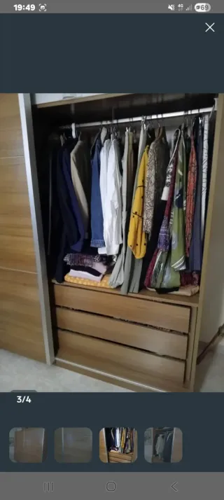 Armario grande madera 220x223x65