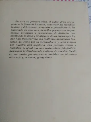Libro poemas taurinos En Corto y por Derecho.
