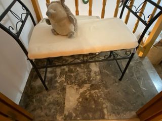 Banquito Hierro Forjado Beige/Negro