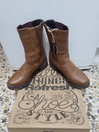 Botas de cuero marrones talla 40