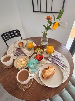 Pack 2 Sillas con Cojín Beige/Negro