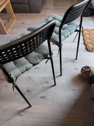 Pack 2 Sillas con Cojín Beige/Negro