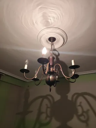 Lámpara de techo antigua cristal y metal