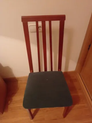 3 Sillas Vintage Madera y Tela