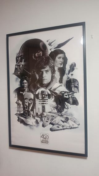 Póster Star Wars 94x64cm con marco