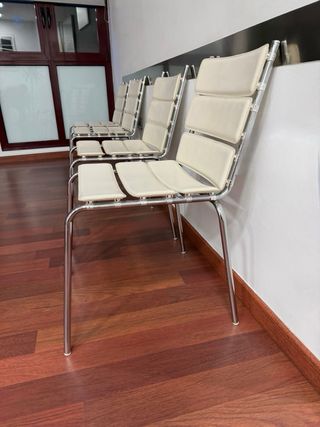 Pac 10 sillas oficina polipiel y acero inoxidable