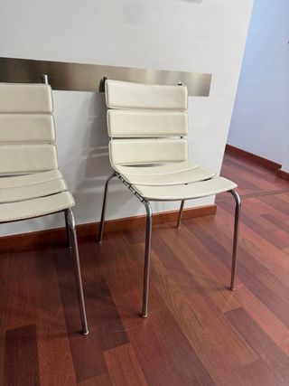 Pac 10 sillas oficina polipiel y acero inoxidable