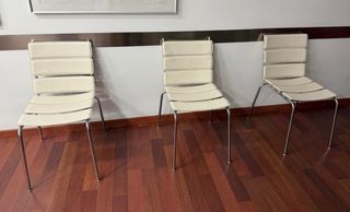 Pac 10 sillas oficina polipiel y acero inoxidable