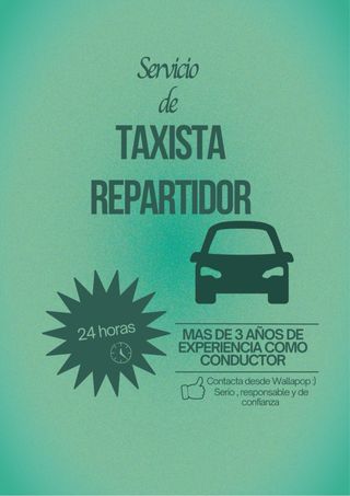 Busco trabajo repartidor - taxista, tengo vehículo