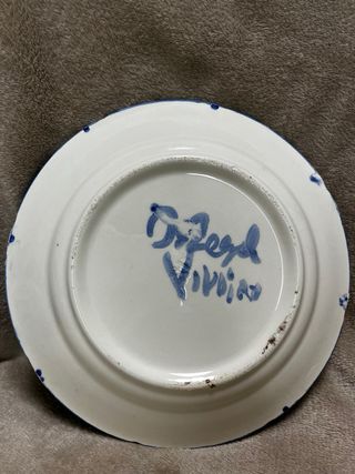 Plato cerámica artesanal pintado a mano