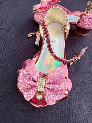 Tacones niña princesa brillantes rosa T.26