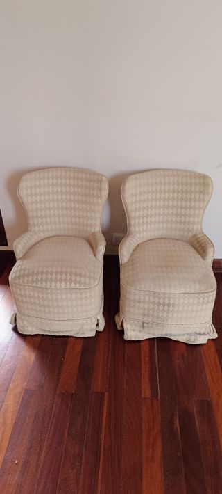 2 Butacas Descalzadoras beige-amarillas