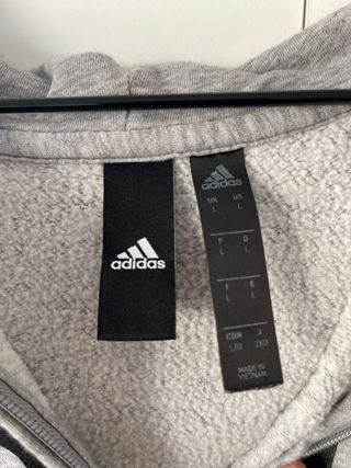 Sudadera Adidas Gris con Cremallera