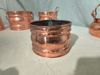 Juego cobre: regadera y cubremacetas