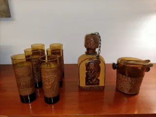 Set Bottiglia per Liquori, Bicchieri e Cubo del Ghiaccio