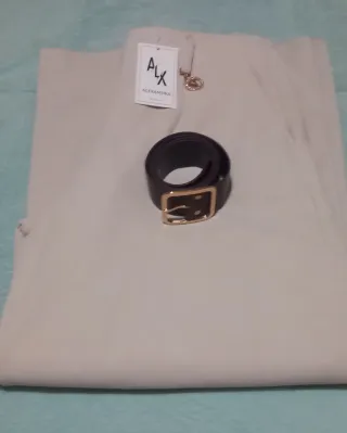 Calças bombazina bege com cinto