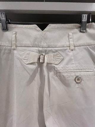 Pantalón Palazzo Massimo Dutti Blanco talle alto