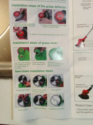 Desbrozadora cortacésped con accesorios