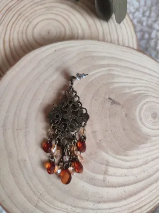 Pendientes vintage ámbar y dorado