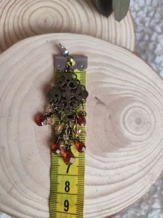 Pendientes vintage ámbar y dorado