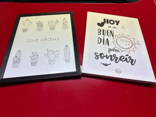 Set 2 cuadros decorativos cactus y Hoy es un buen
