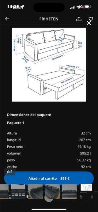 Sofá Cama Friheten Negro