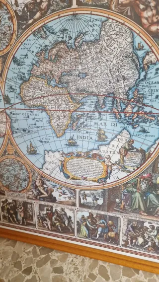 Mapa Mundi Antiguo Enmarcado MAPA MAGNA CARTA
