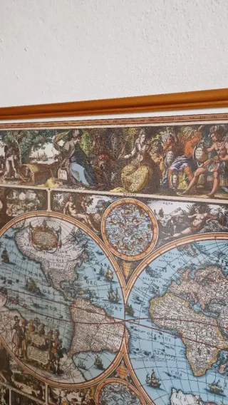 Mapa Mundi Antiguo Enmarcado MAPA MAGNA CARTA