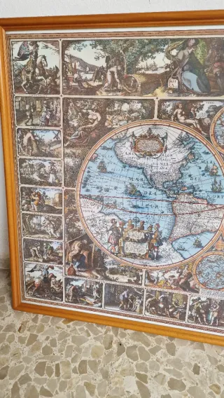 Mapa Mundi Antiguo Enmarcado MAPA MAGNA CARTA