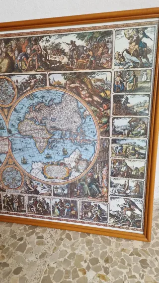 Mapa Mundi Antiguo Enmarcado MAPA MAGNA CARTA